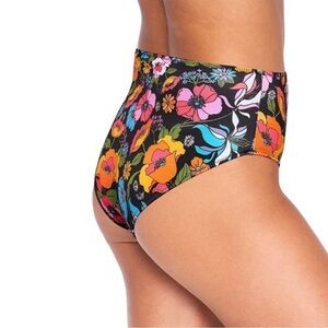 Victoria’s Secret PINK ACTIVE Swim High Waist Bikini Bottoms XS Retro Flowers